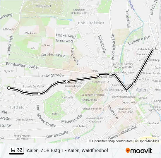 32 Bus Line Map