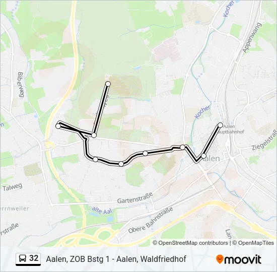32 Bus Line Map