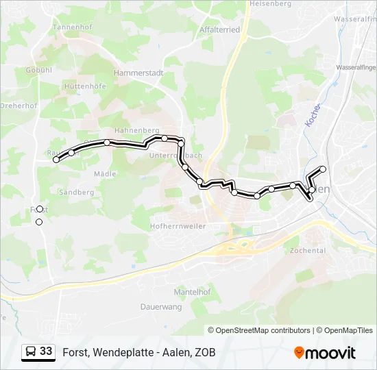 33 Bus Line Map