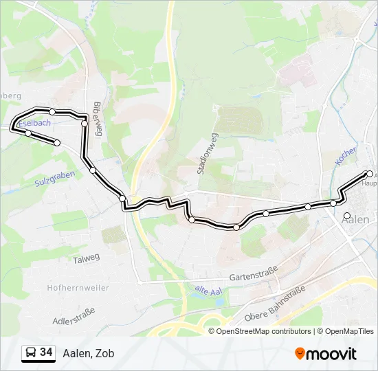 34 Bus Line Map