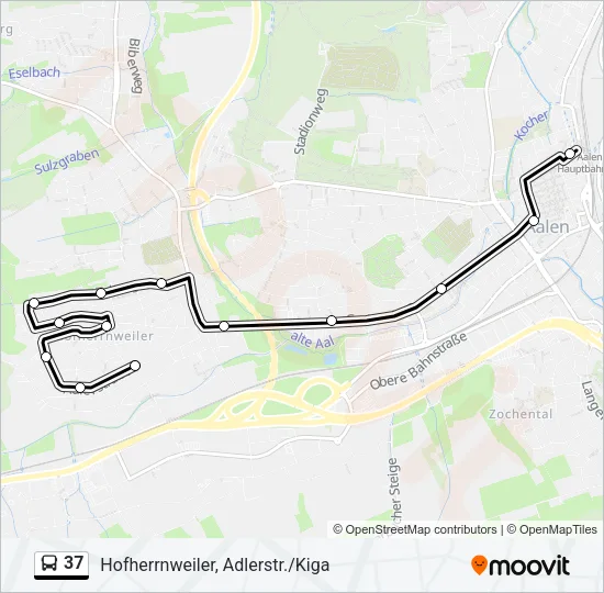 37 Bus Line Map