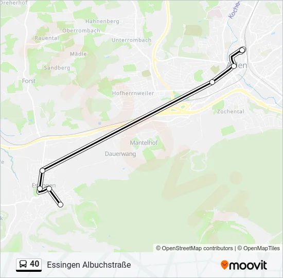 40 Bus Line Map
