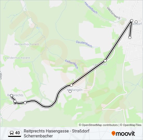 Автобус 40: карта маршрута