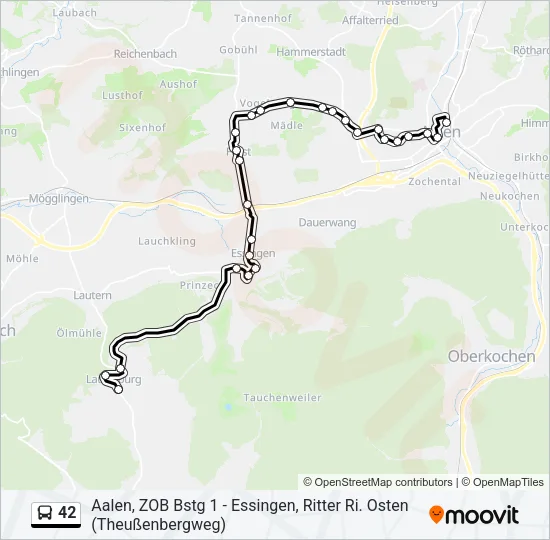 42 Bus Line Map