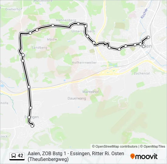 42 Bus Line Map