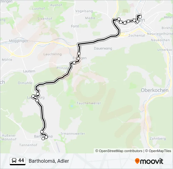 44 Bus Line Map