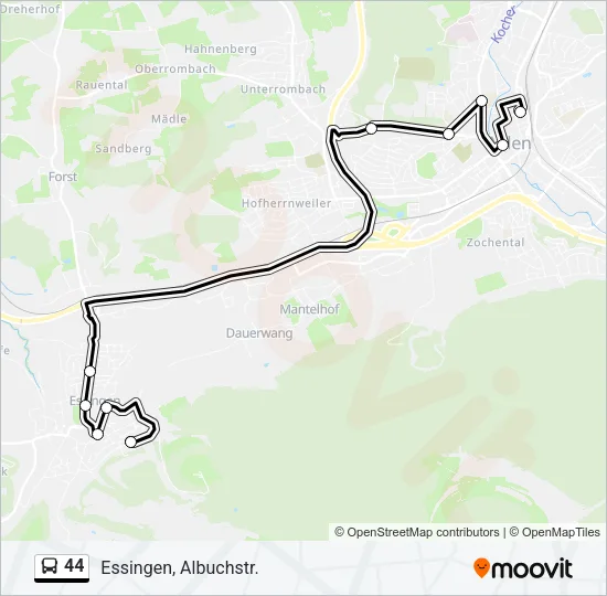44 Bus Line Map