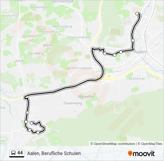 44 Bus Line Map