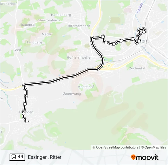 44 Bus Line Map