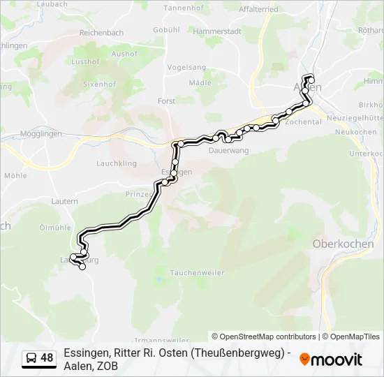 48 Bus Line Map