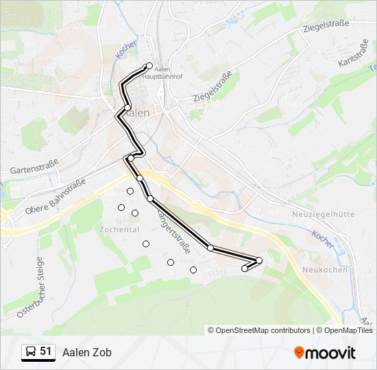 51 bus Line Map