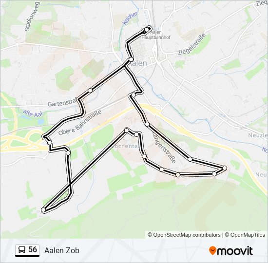 56 bus Line Map