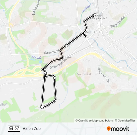 57 Bus Line Map