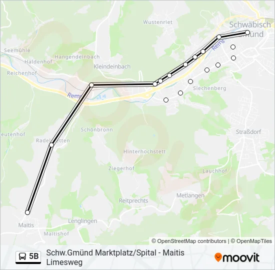 5B Bus Line Map
