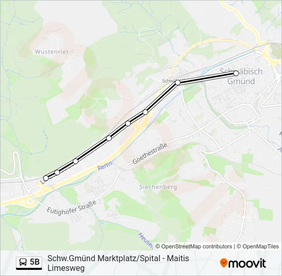 5B Bus Line Map