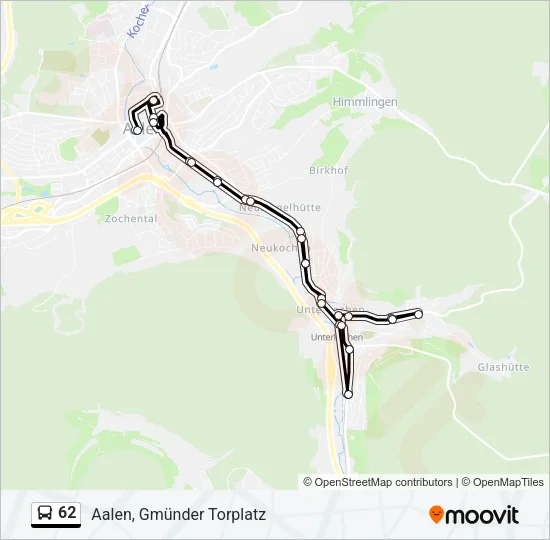62 Bus Line Map