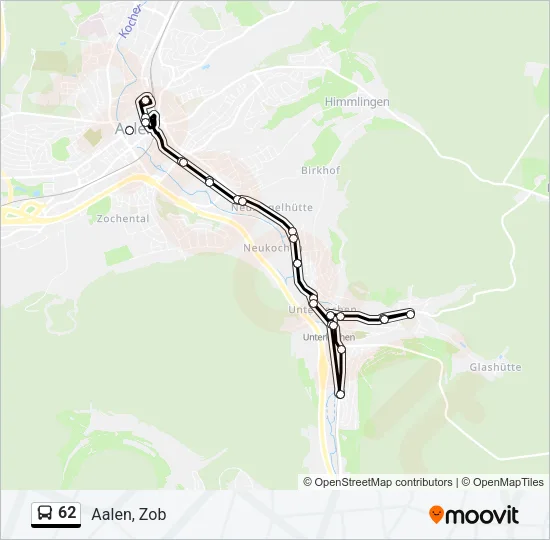 62 Bus Line Map