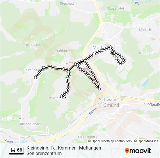 66 Bus Line Map