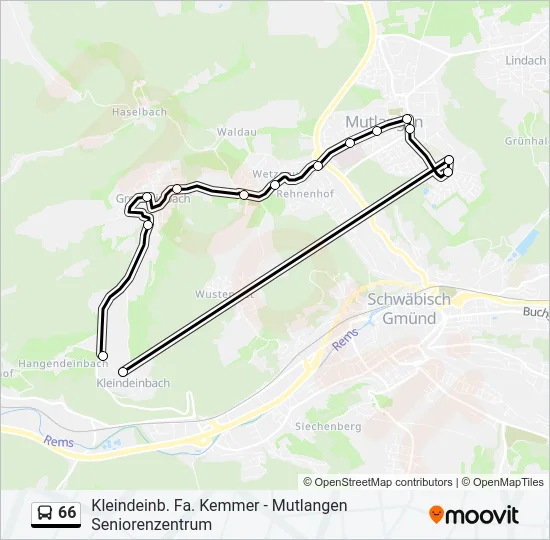 66 Bus Line Map