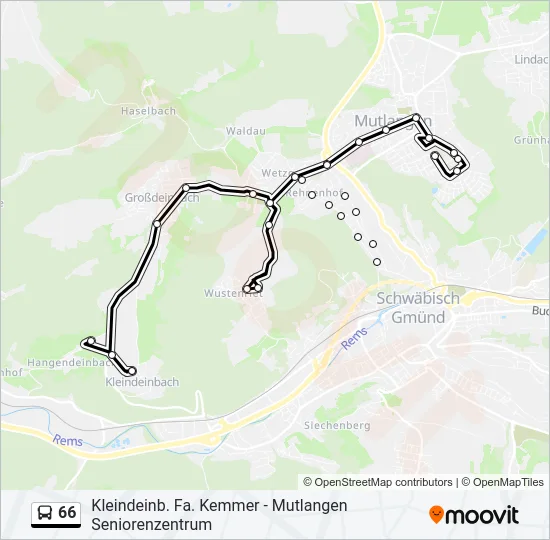 66 Bus Line Map