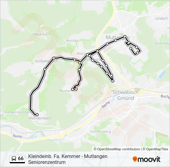 66 Bus Line Map