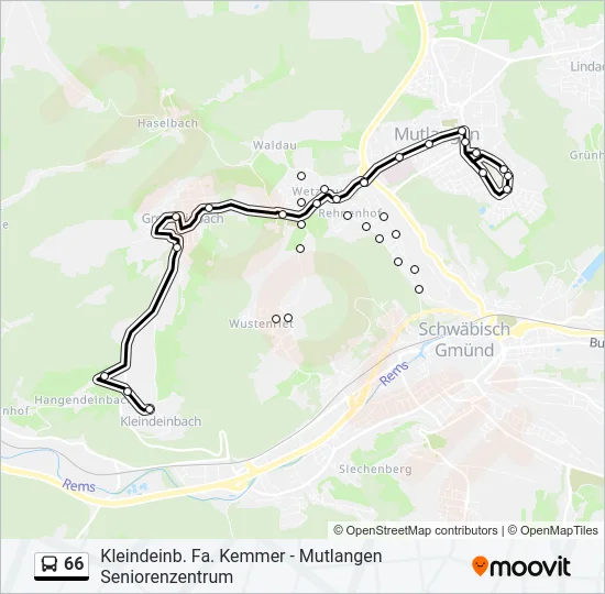 66 Bus Line Map