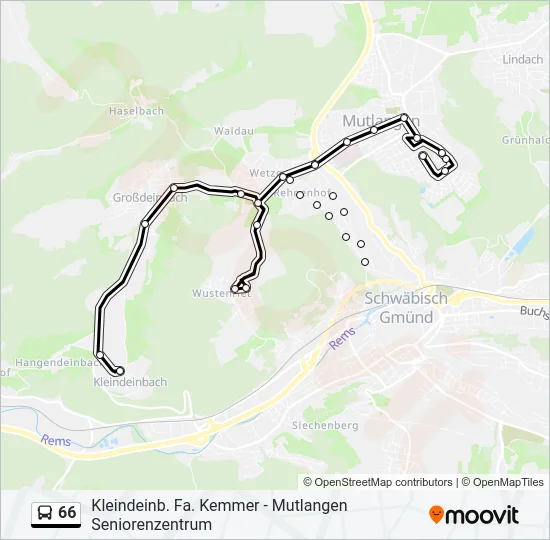 66 Bus Line Map