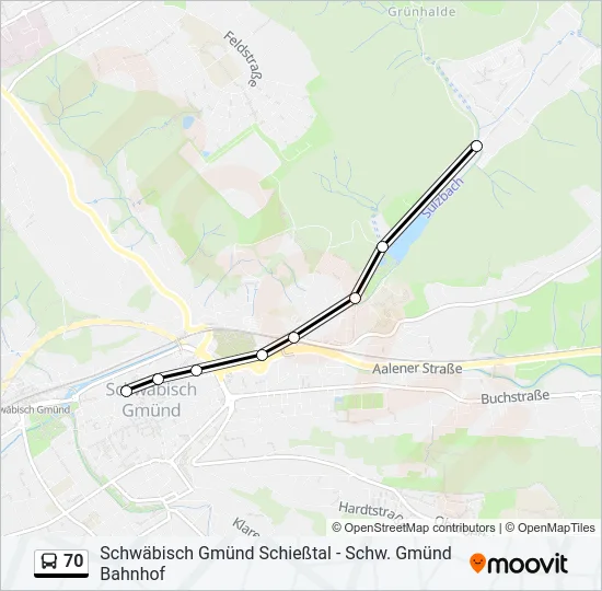 70 Bus Line Map