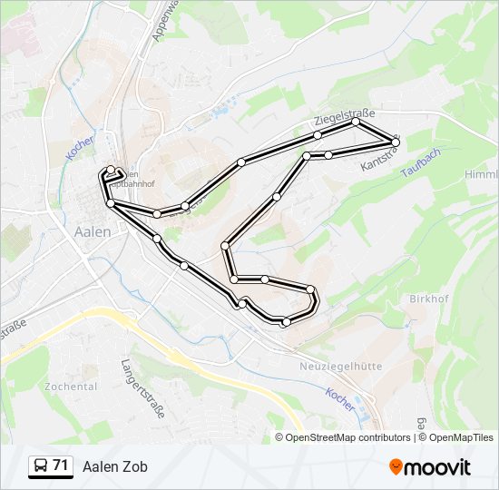 71 bus Line Map