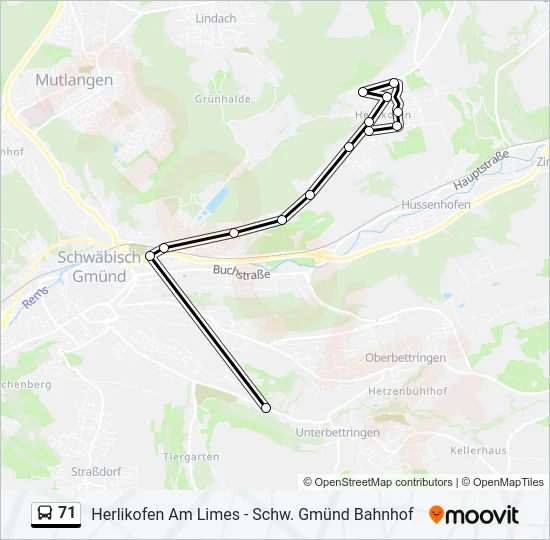 71 Bus Line Map