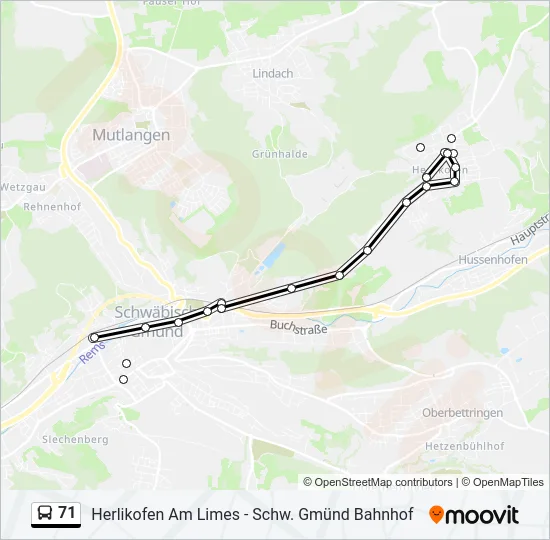 71 Bus Line Map