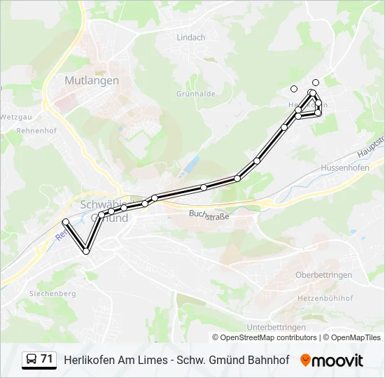 71 Bus Line Map