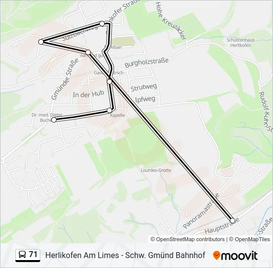 71 Bus Line Map