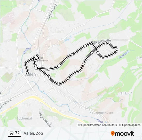 72 Bus Line Map