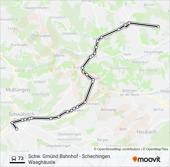 73 Bus Line Map