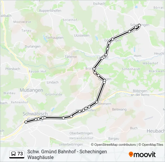 73 Bus Line Map