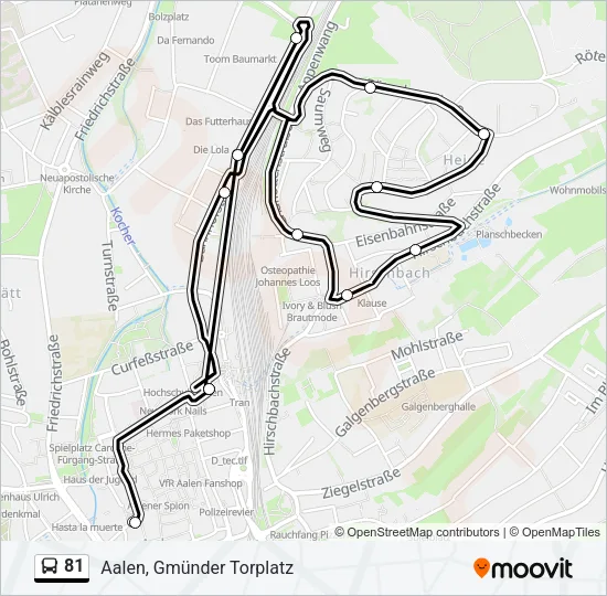 81 Bus Line Map