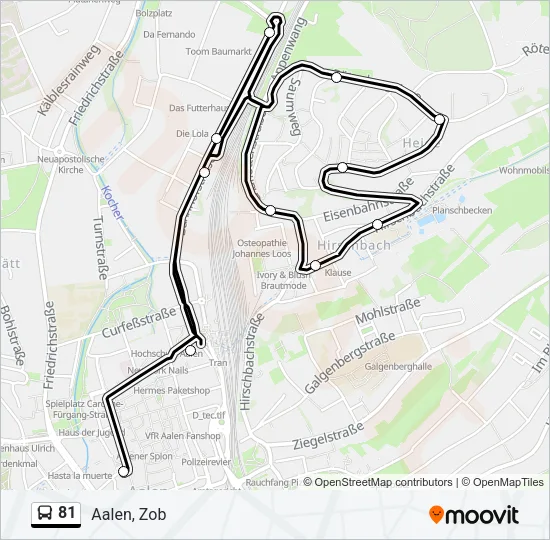 81 Bus Line Map