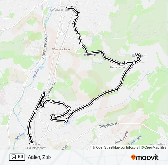 83 Bus Line Map