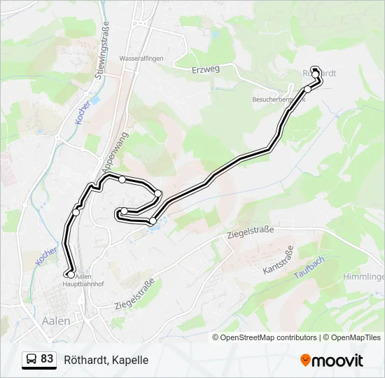 83 Bus Line Map