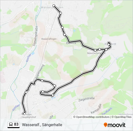 83 Bus Line Map