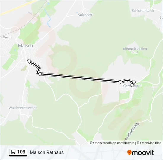 103 Bus Line Map