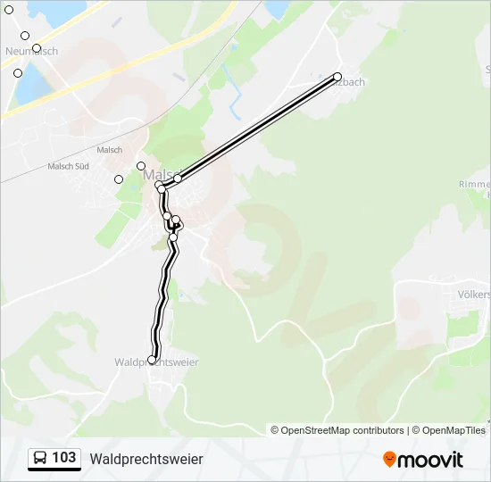 103 Bus Line Map