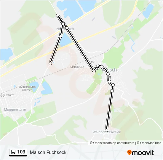 103 Bus Line Map