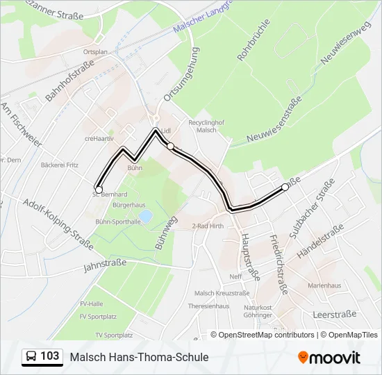 103 Bus Line Map