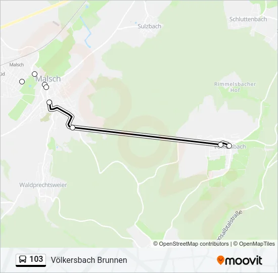103 Bus Line Map
