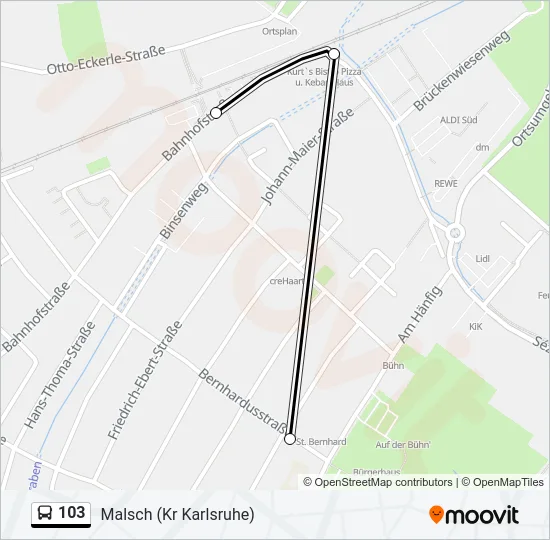 103 Bus Line Map