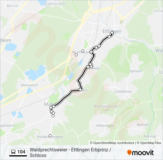 104 Bus Line Map