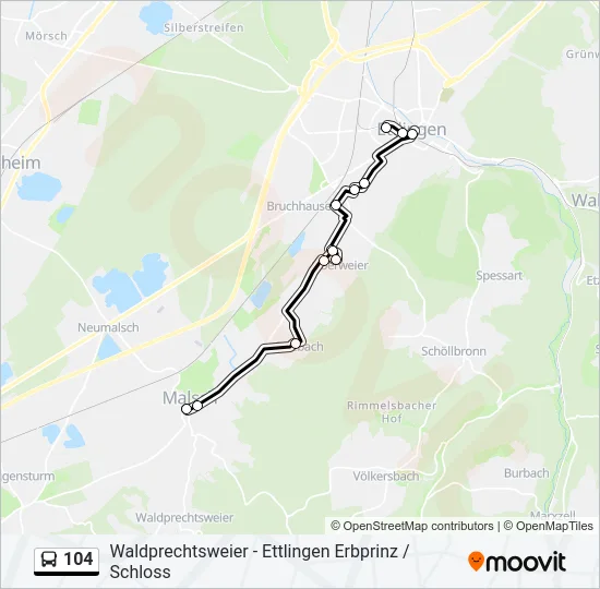 104 Bus Line Map