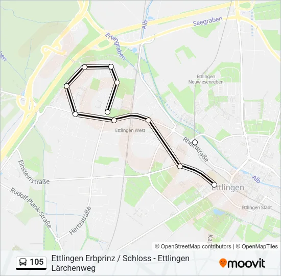 105 Bus Line Map
